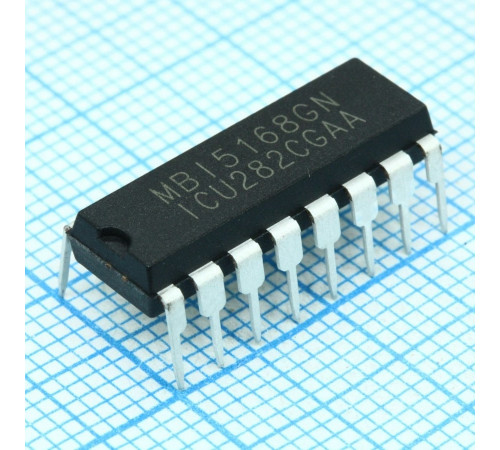 MBI5168GN-A, Драйвер Led; 8 каналов; Iвых= 5-120mА; 25MHz; PWM; PrecisionDrive; Uп=5v MBI5168GN-A, Драйвер Led; 8 каналов; Iвых= 5-120mА; 25MHz; PWM; PrecisionDrive; Uп=5v