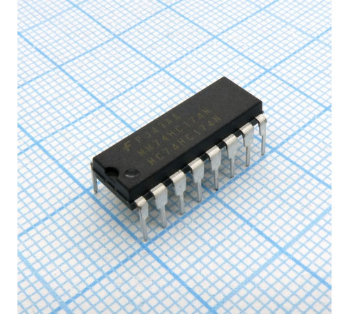 MM74HC174N, Триггер D-типа х 6 КМОП кристалл, MM74HC174N, Триггер D-типа х 6 КМОП кристалл,