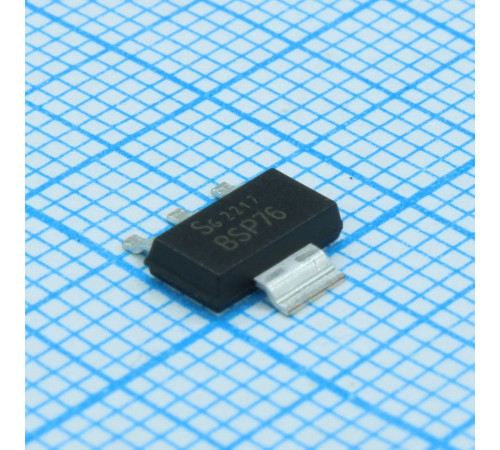 BSP76E6433HUMA1, Интеллектуальный ключ нижнего плеча, 42 В, 1.4 А, 3.8 Вт BSP76E6433HUMA1, Интеллектуальный ключ нижнего плеча, 42 В, 1.4 А, 3.8 Вт