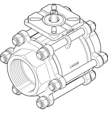 Шаровой кран Festo VZBA-3-GG-63-T-22-F0710-V4V4T Ру63 Ду80 (PN63 DN80)