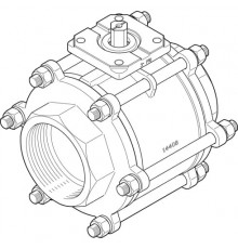 Шаровой кран Festo VZBA-4-GG-63-T-22-F10-V4V4T Ру63 Ду100 (PN63 DN100)