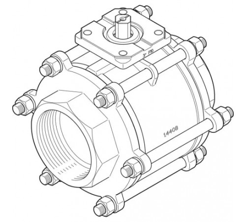 Шаровой кран Festo VZBA-4-GG-63-T-22-F10-V4V4T Ру63 Ду100 (PN63 DN100) Шаровой кран Festo VZBA-4-GG-63-T-22-F10-V4V4T Ру63 Ду100 (PN63 DN100)