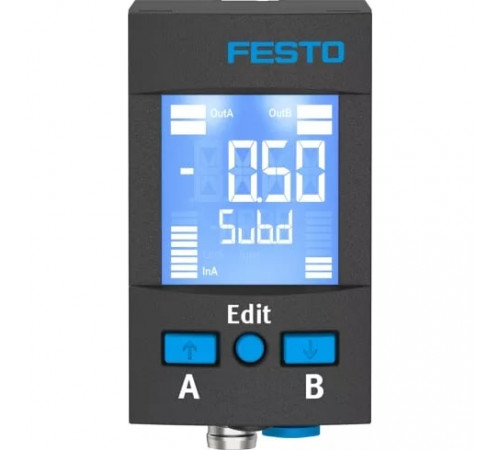 Датчик давления Festo SPAU-P10R-W-Q4D-L-PNLK-PNVBA-M12D Датчик давления Festo SPAU-P10R-W-Q4D-L-PNLK-PNVBA-M12D
