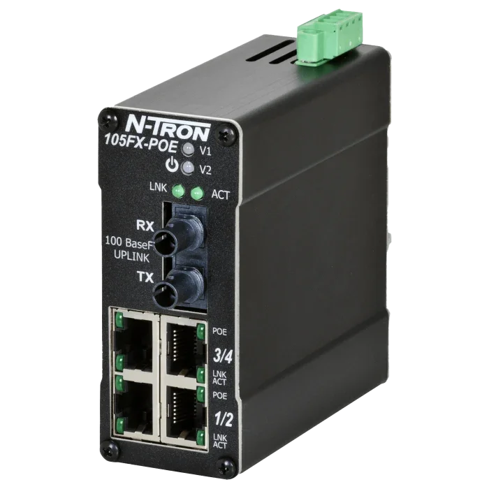 N-Tron 105FX-ST-POE — неуправляемый ethernet-коммутатор