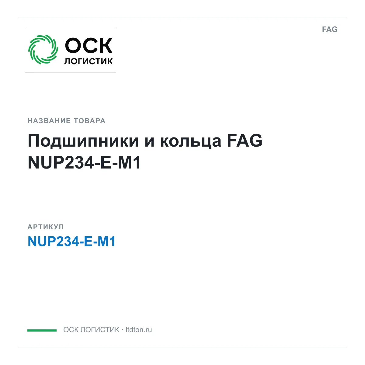 FAG NUP234-E-M1 (NUP234EM1)