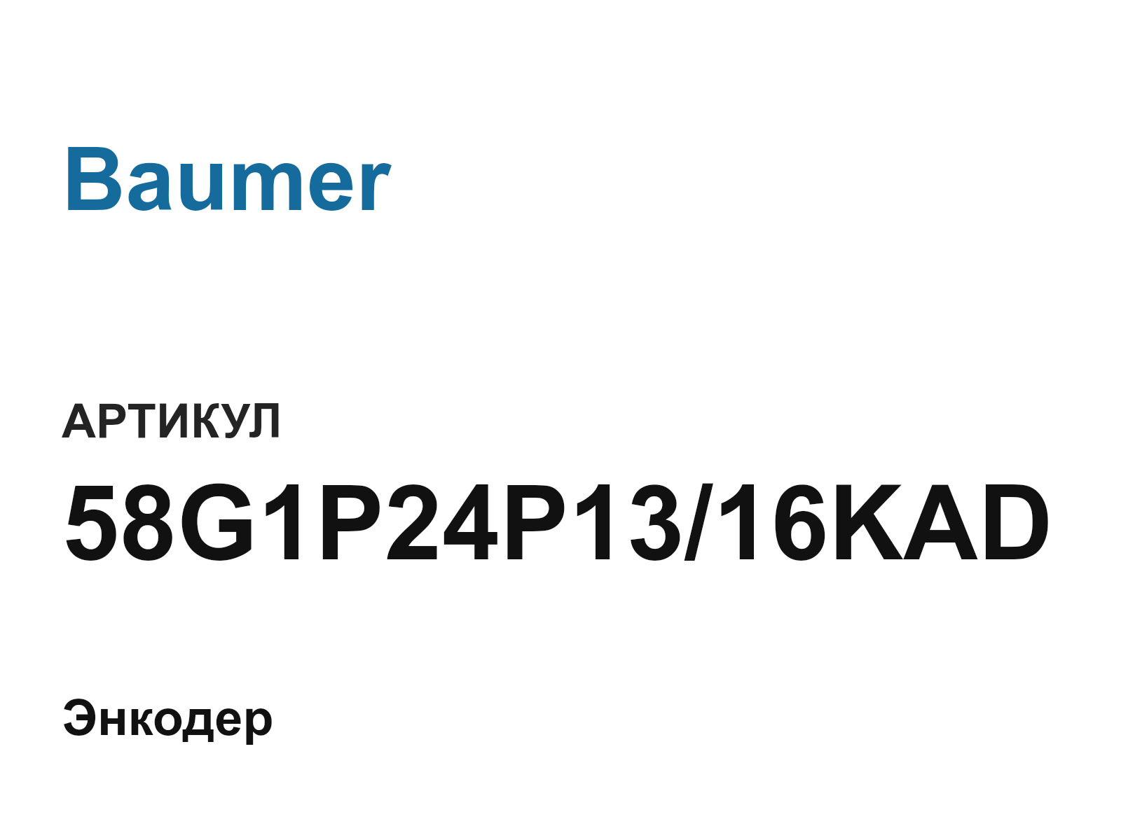 Baumer 58G1P24P13-16KAD (58G1P24P1316KAD)