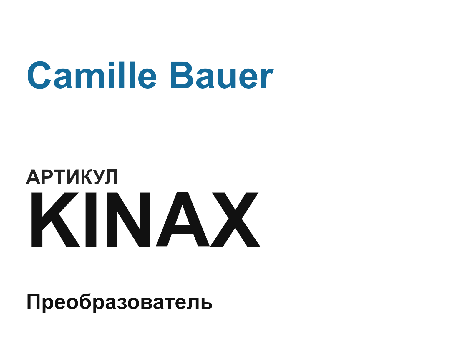 Camille Bauer KINAX (KINAX)