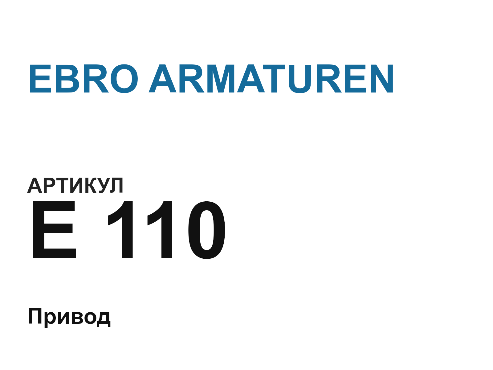 EBRO ARMATUREN E-110 (E110)