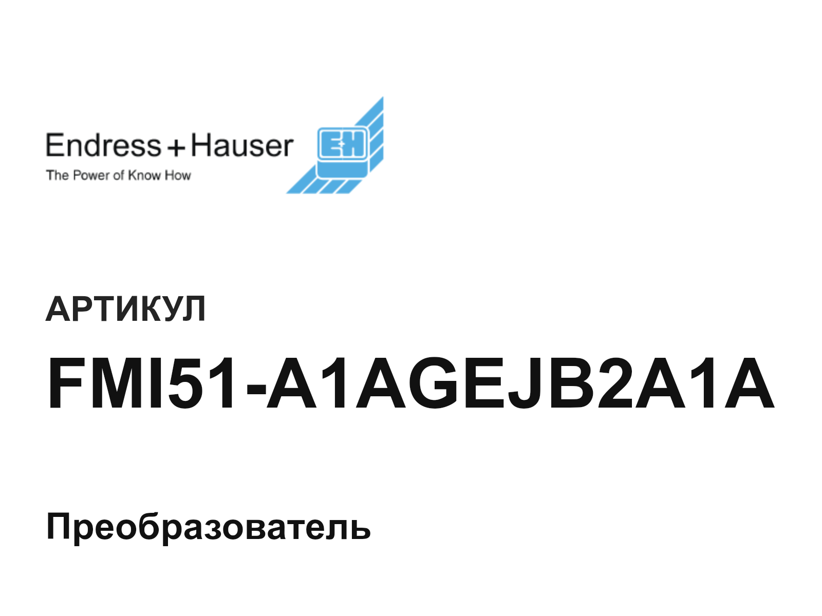Endress+Hauser FMI51-A1AGEJB2A1A (FMI51A1AGEJB2A1A)