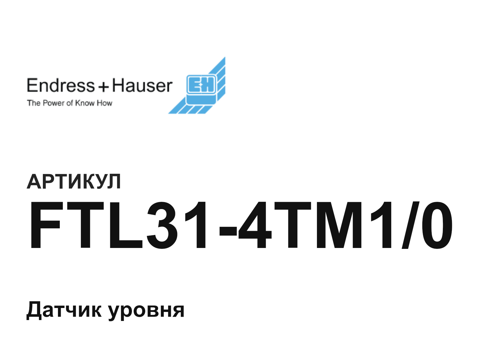 Endress+Hauser FTL31-4TM1-0 (FTL314TM10)