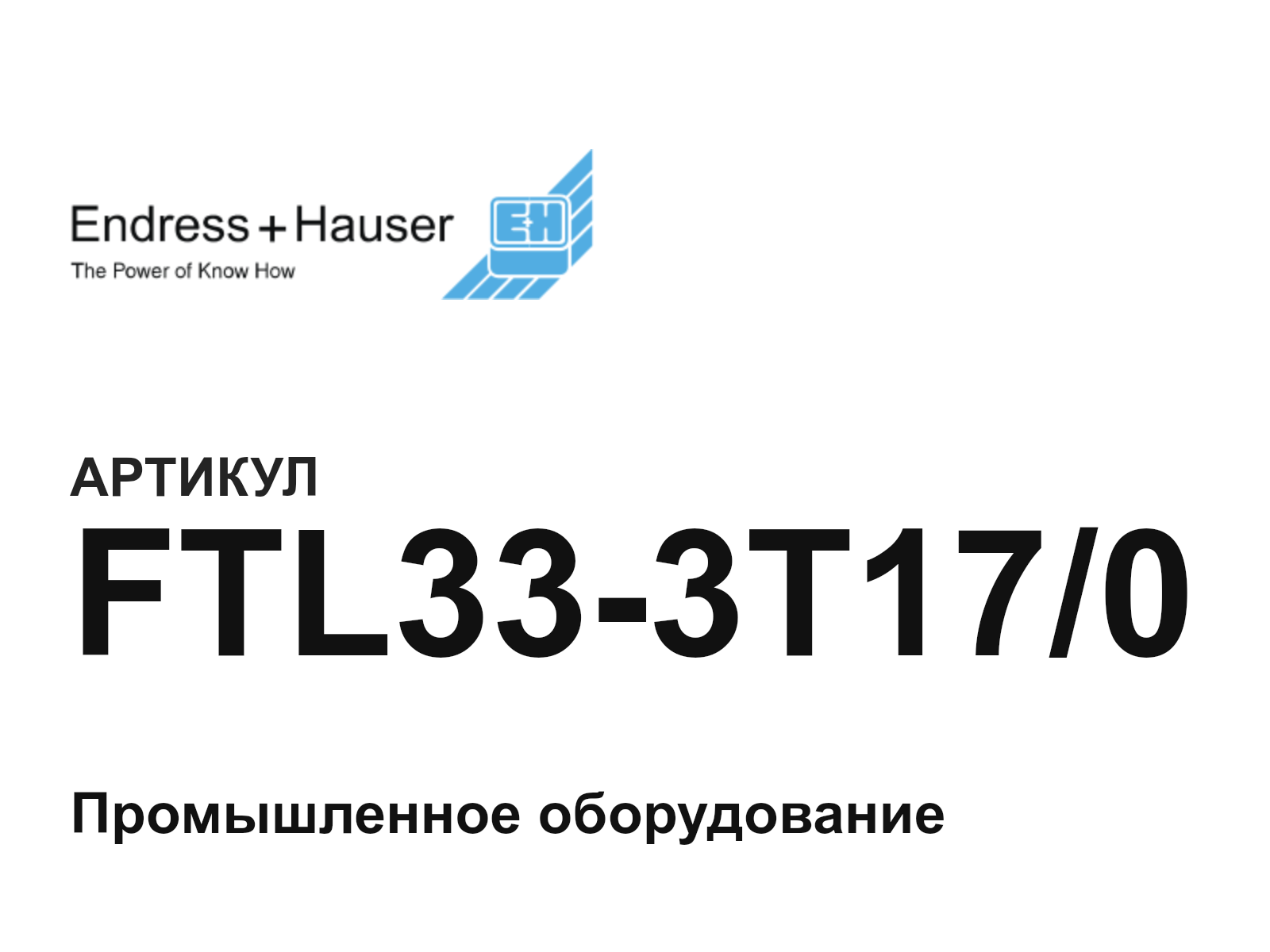 Endress+Hauser FTL33-3T17-0 (FTL333T170)