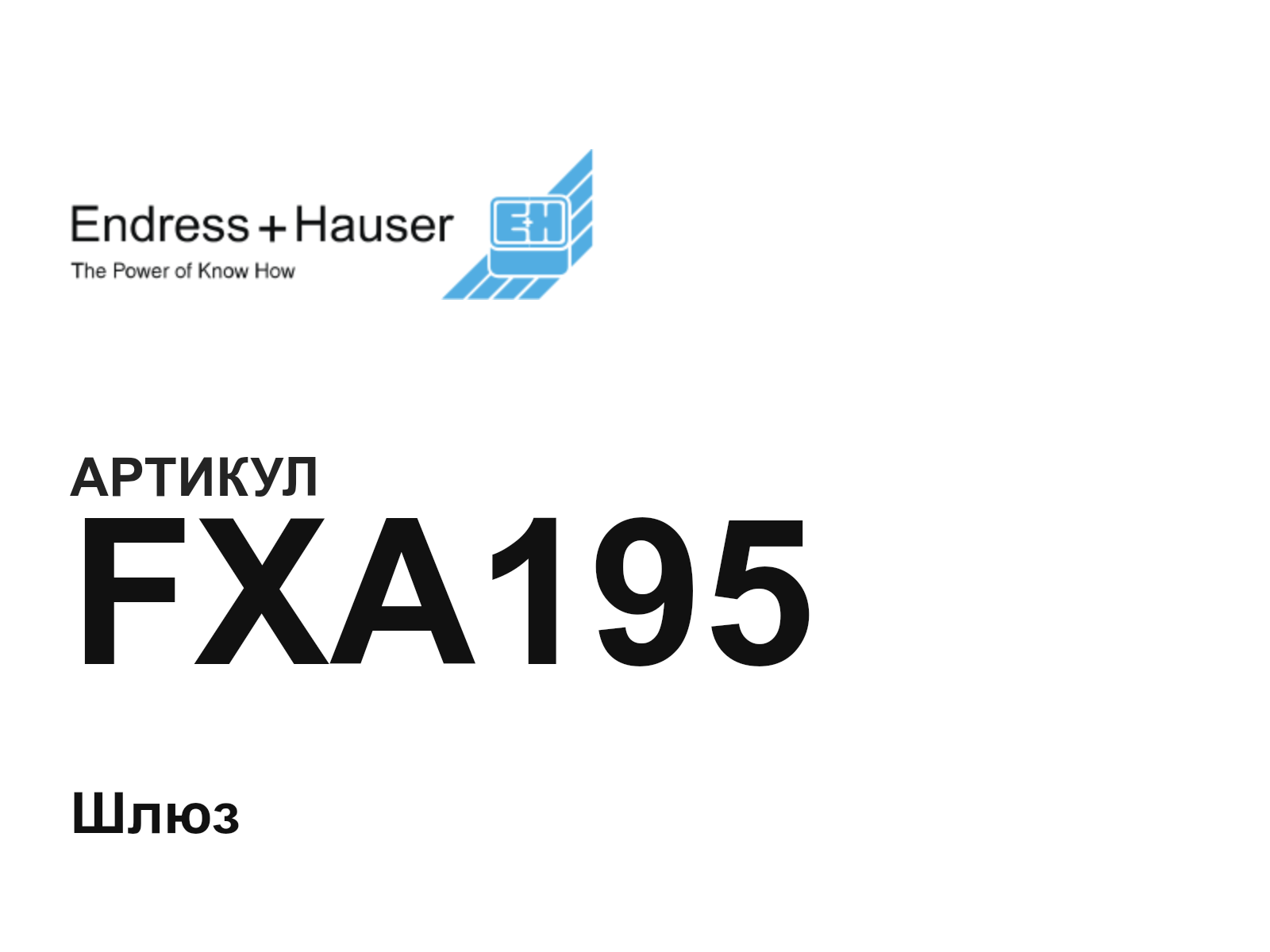 Endress+Hauser FXA195 (FXA195)