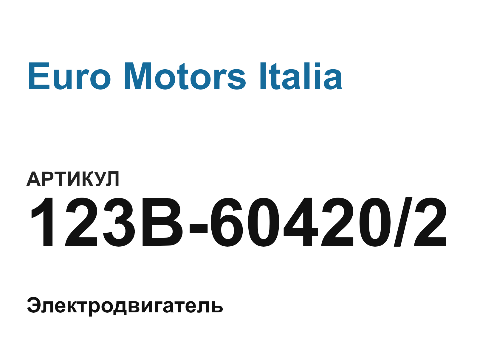 Euro Motors Italia 123B-60420-2 (123B604202)
