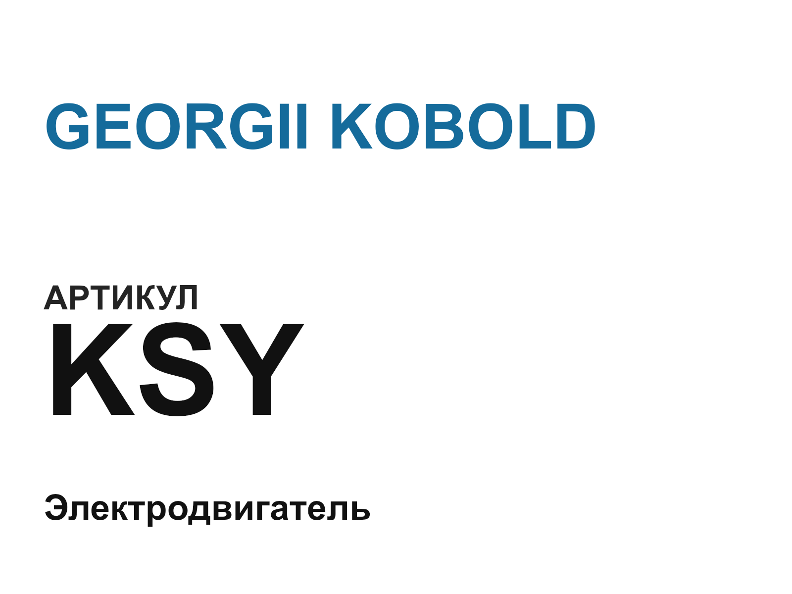 GEORGII KOBOLD KSY (KSY)