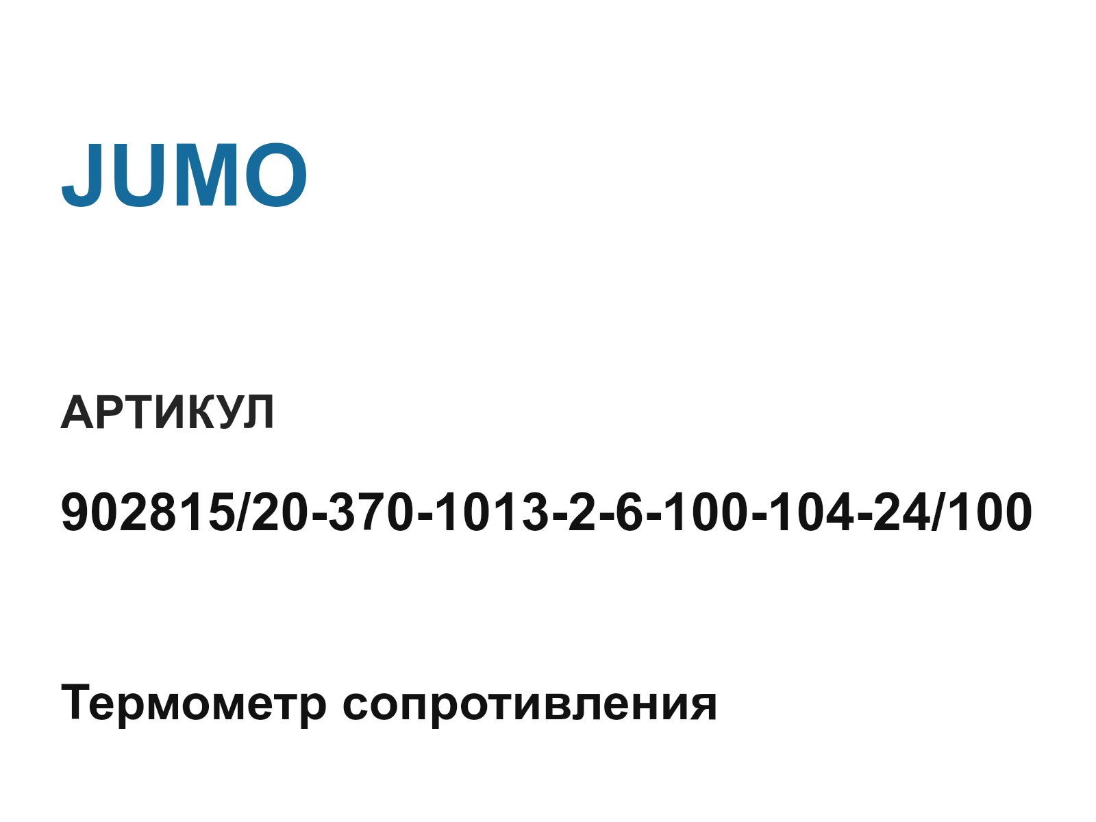 JUMO 902815-20-370-1013-2-6-100-104-24-100 (9028152037010132610010424100)