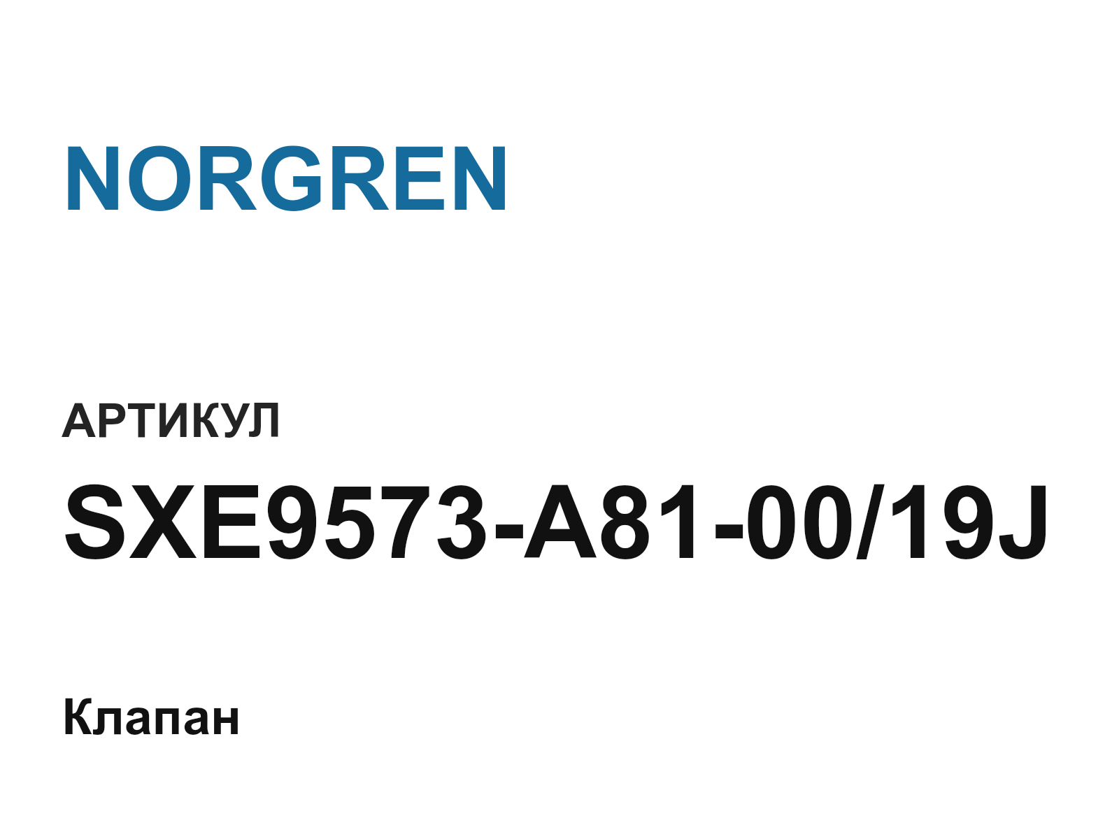 NORGREN SXE9573-A81-00-19J (SXE9573A810019J)