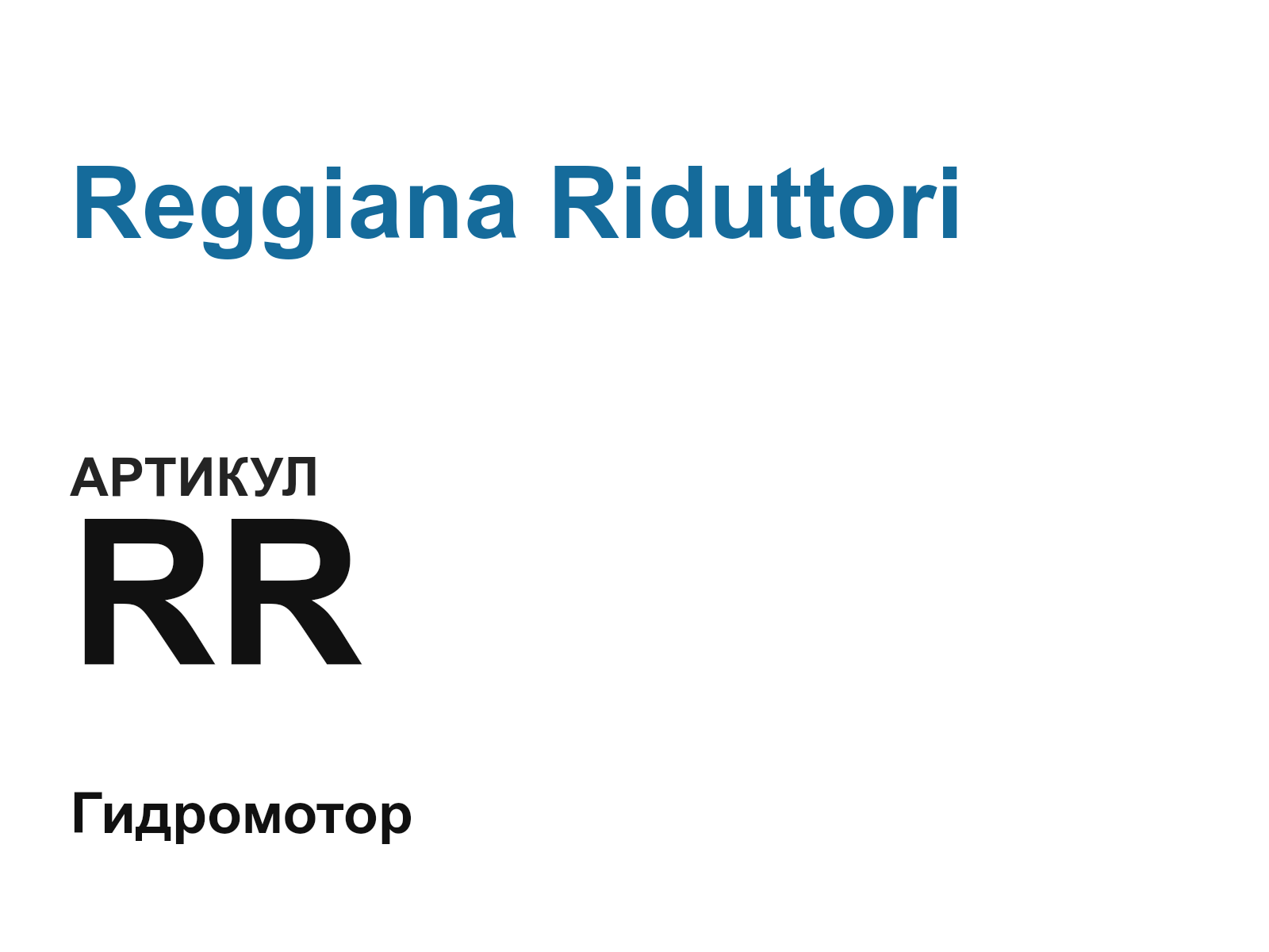 Reggiana Riduttori RR (RR)