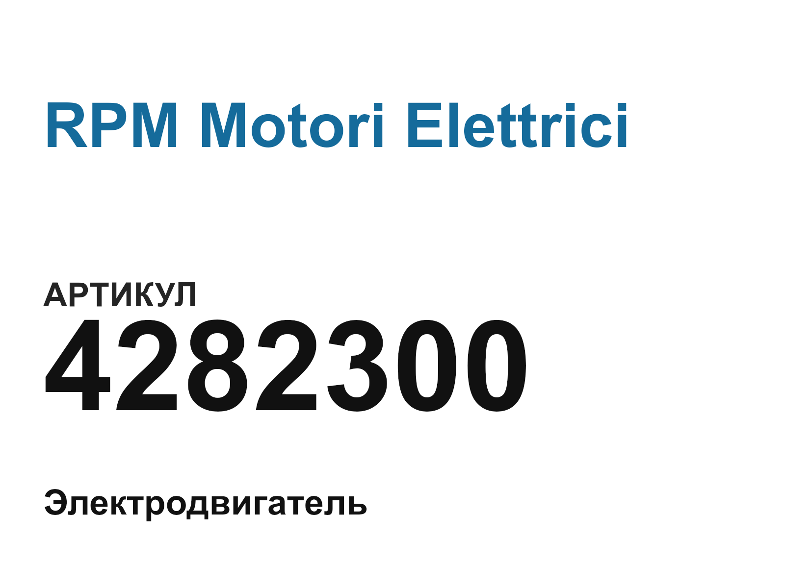 RPM Motori Elettrici 4282300 (4282300)