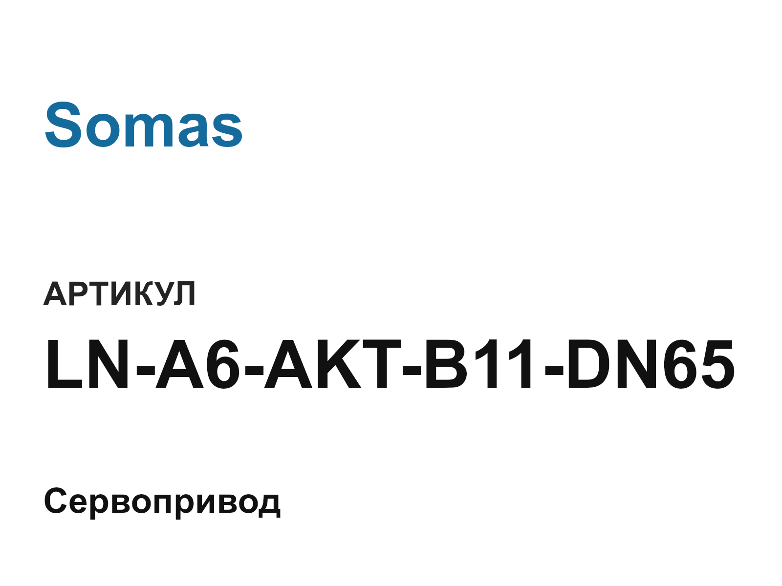 Somas LN-A6-AKT-B11-DN65 (LNA6AKTB11DN65)