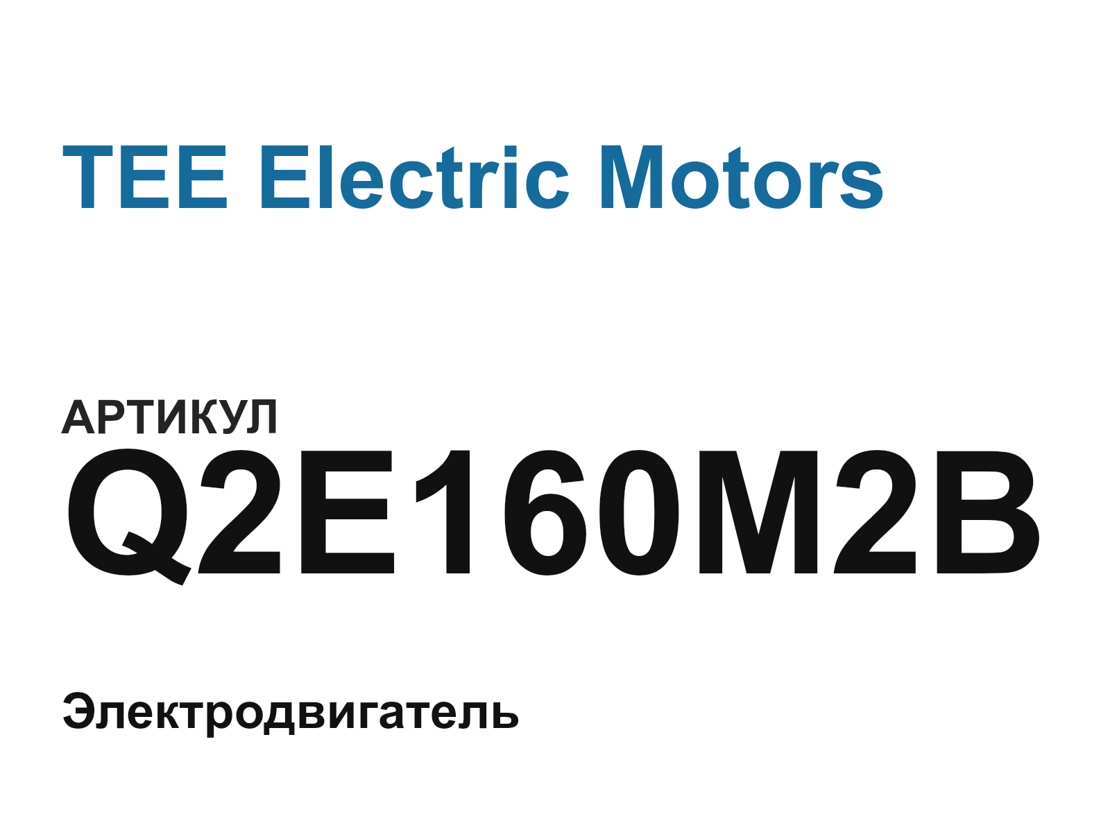 TEE Electric Motors Q2E160M2B (Q2E160M2B)