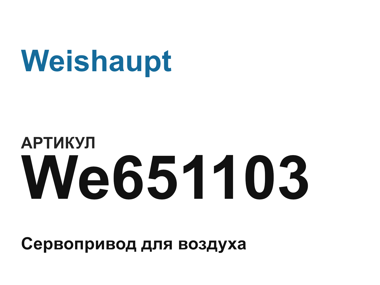 Weishaupt We651103 (We651103)